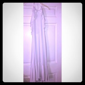 Maternity Double Ruffle open back Midi Dress